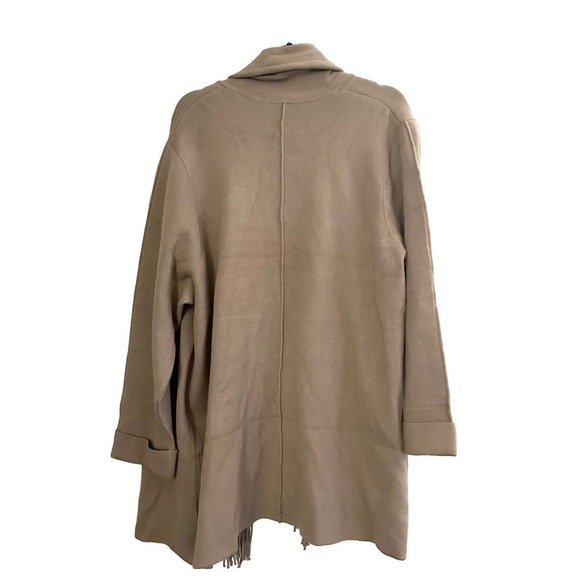 NWT MAGASCHONI Open Front Cowl Neck Fringe Cardigan - Desert Dune - 3X - Picture 3 of 4